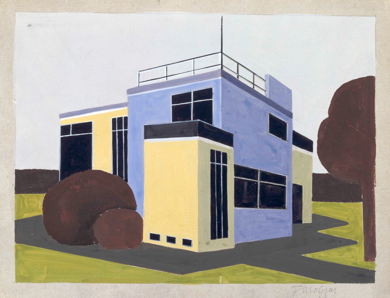Projeto para uma casa isolada, 1923. de Farkas Molnar