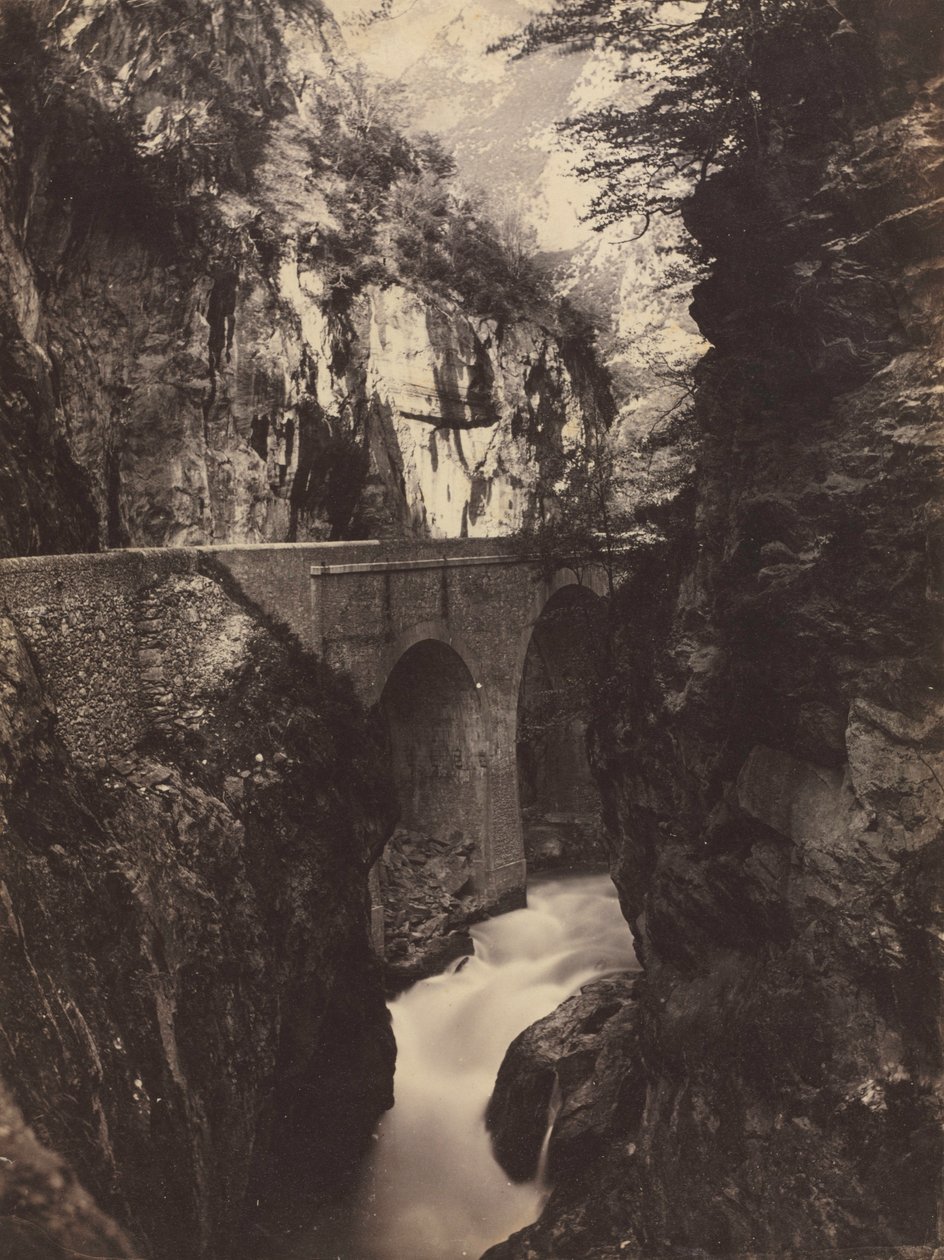 Caminho para Eaux-Chaudes, Pirineus reto, c. 1855 de Farnham Maxwell Lyte