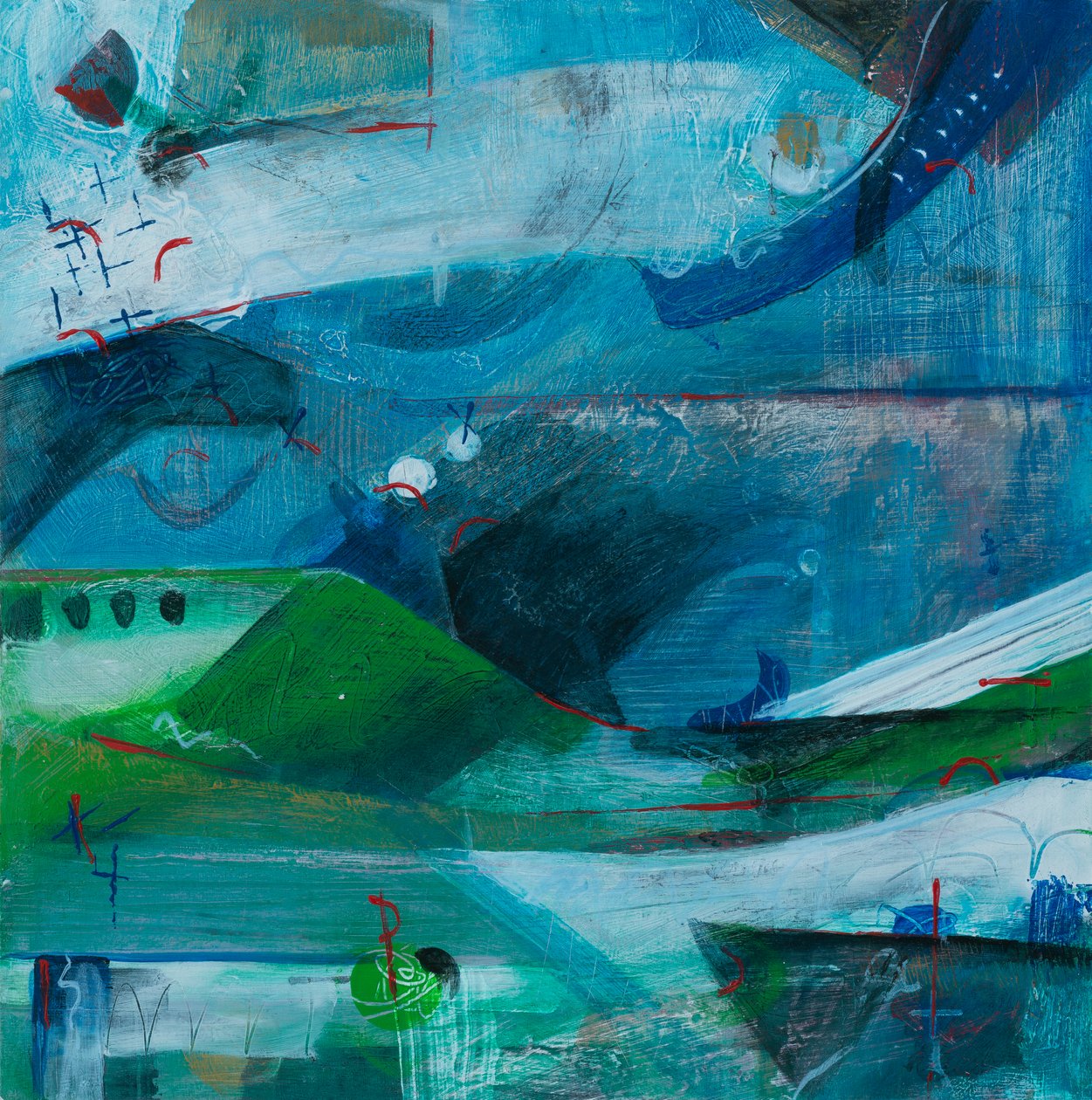 Flying High, 2019 (acrílico sobre tela) de Faye Bridgwater