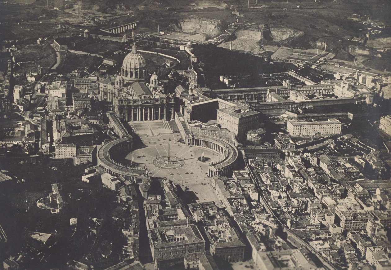 [Fotografia aérea da Basílica de São Pedro, Vaticano, Roma]. de Fedele Azari