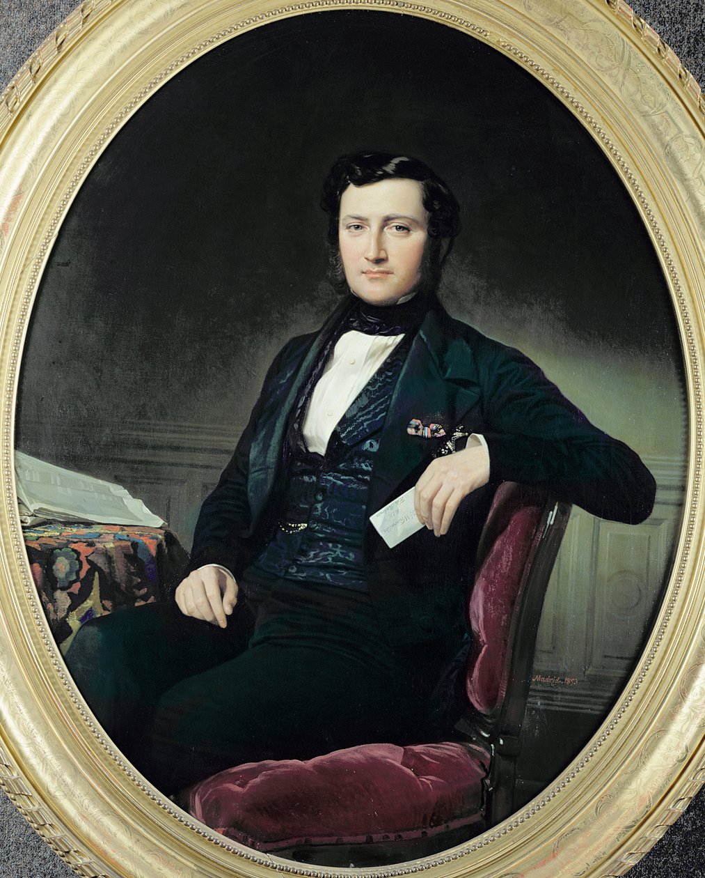 Retrato do Barão Weisweiller, 1853 de Federico de Madrazo y Kuntz