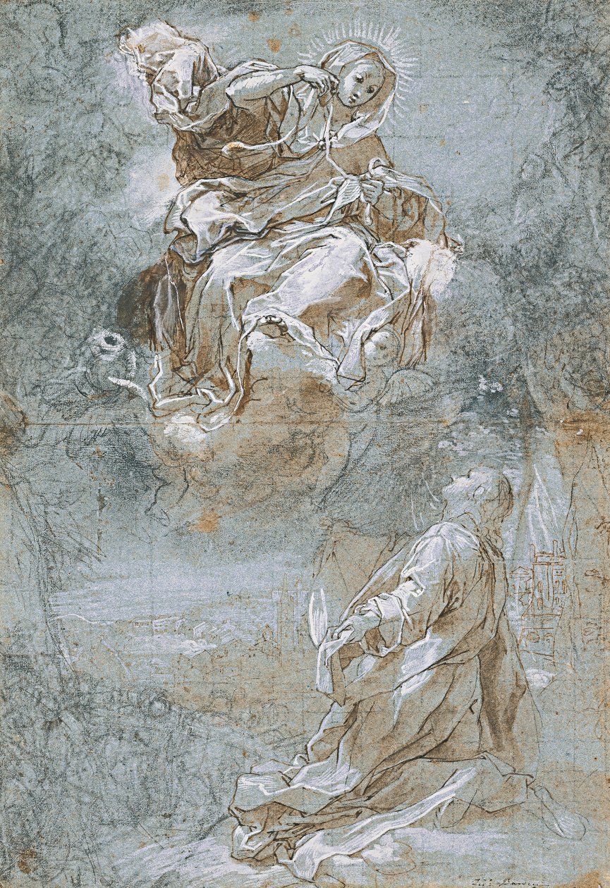 O Milagre do Cinturão Sagrado (reto), c. 1600-1610 de Federico Barocci