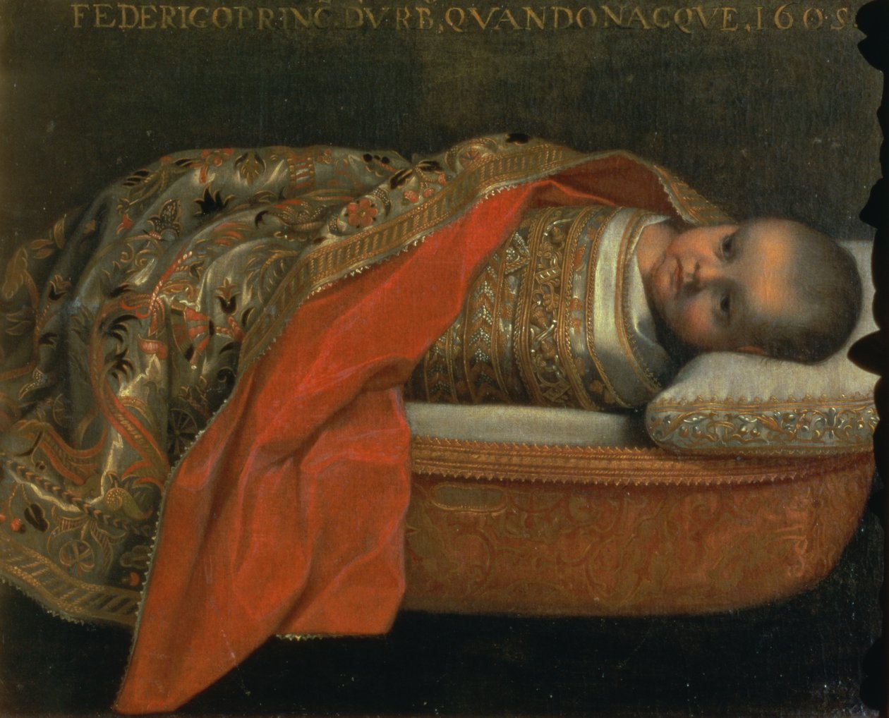 Retrato do recém-nascido Federigo de Urbino, 1605 de Federico Barocci