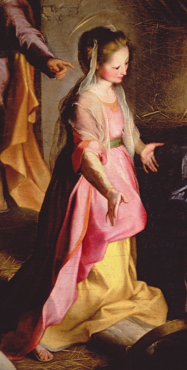 A adoração da criança, 1597 (detalhe de 38616) de Federico Barocci