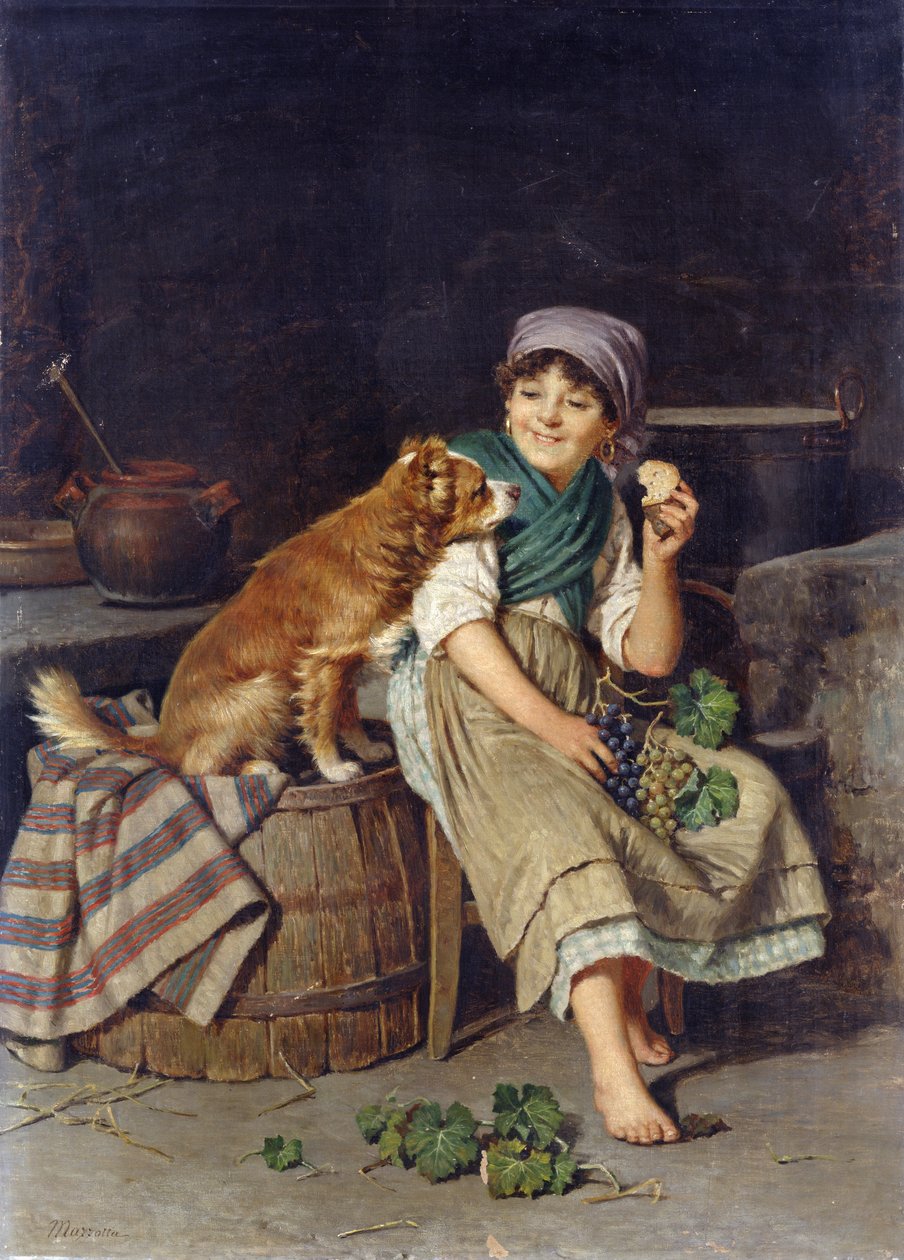 Menina com cachorro de Federico Mazzotta