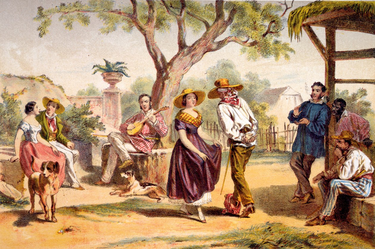 O Zapateado - Dança Nacional, 1840 de Federico Mialhe