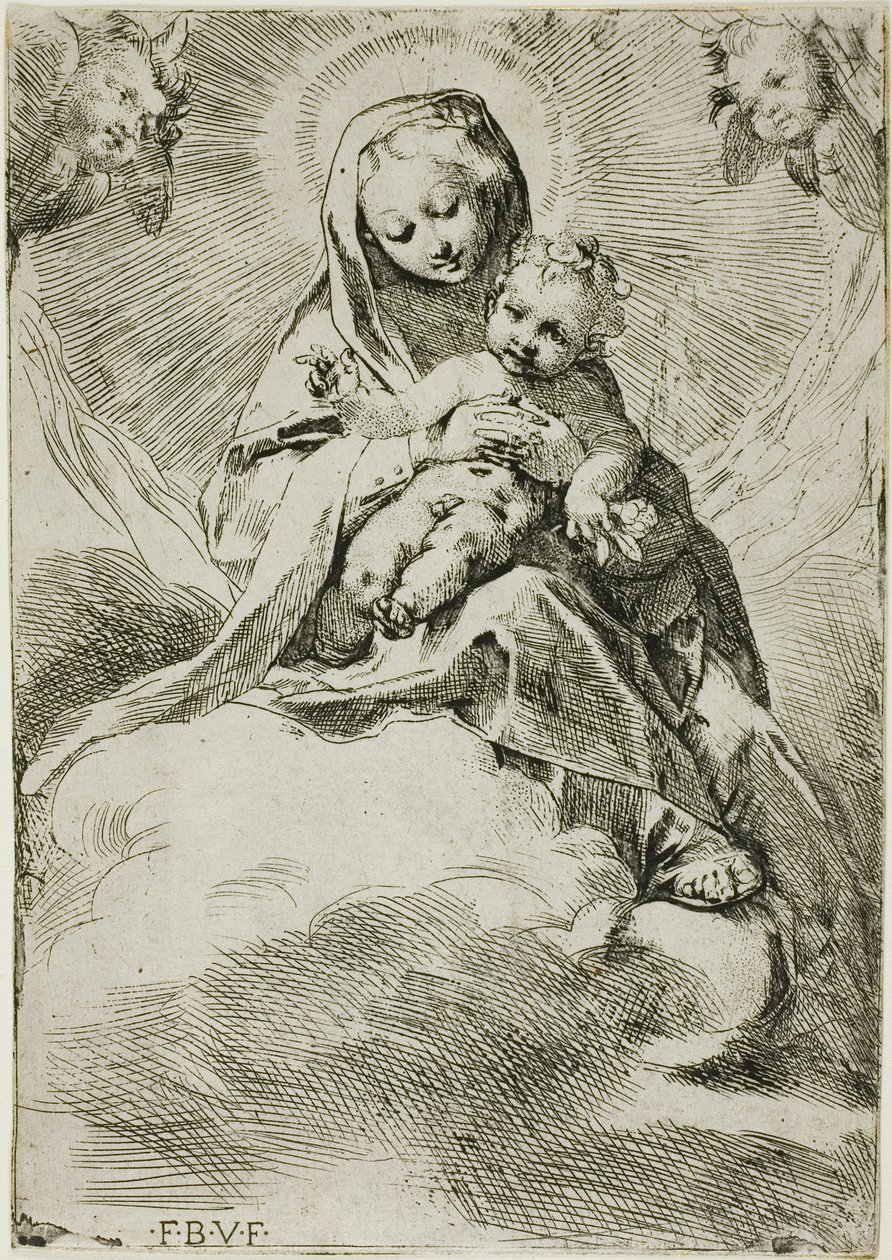 Nossa Senhora e o Menino sobre as nuvens de Federico Barocci