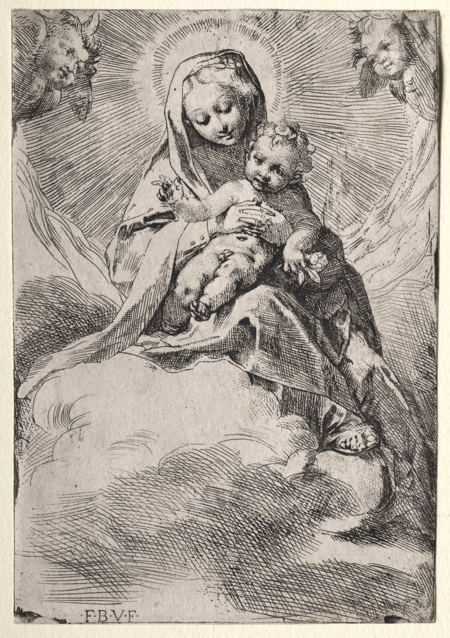 Madonna nas nuvens, c. 1581 de Federico Barocci