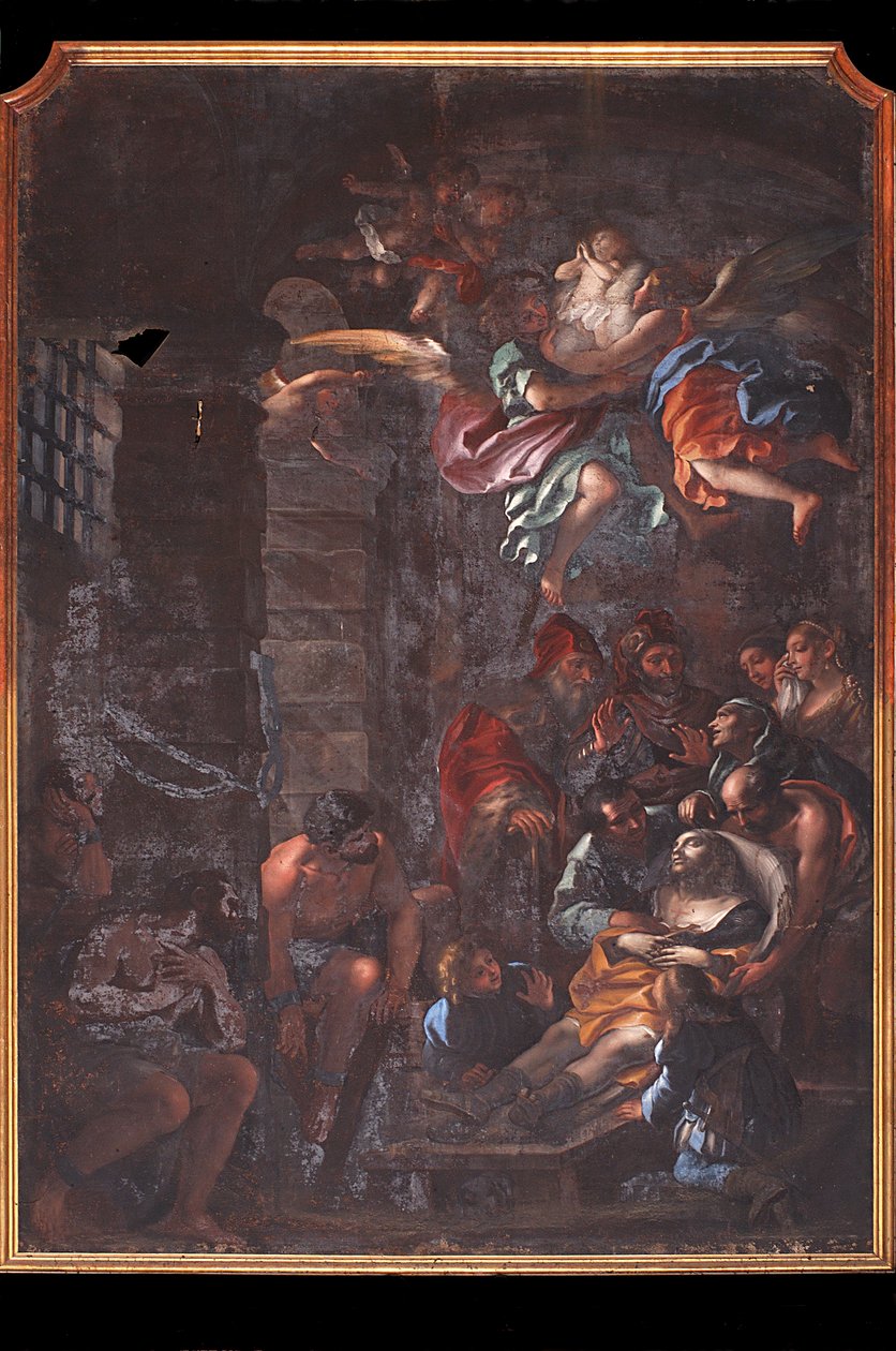A morte de St. Roch numa cela de prisão em Arona... de Federico Bianchi