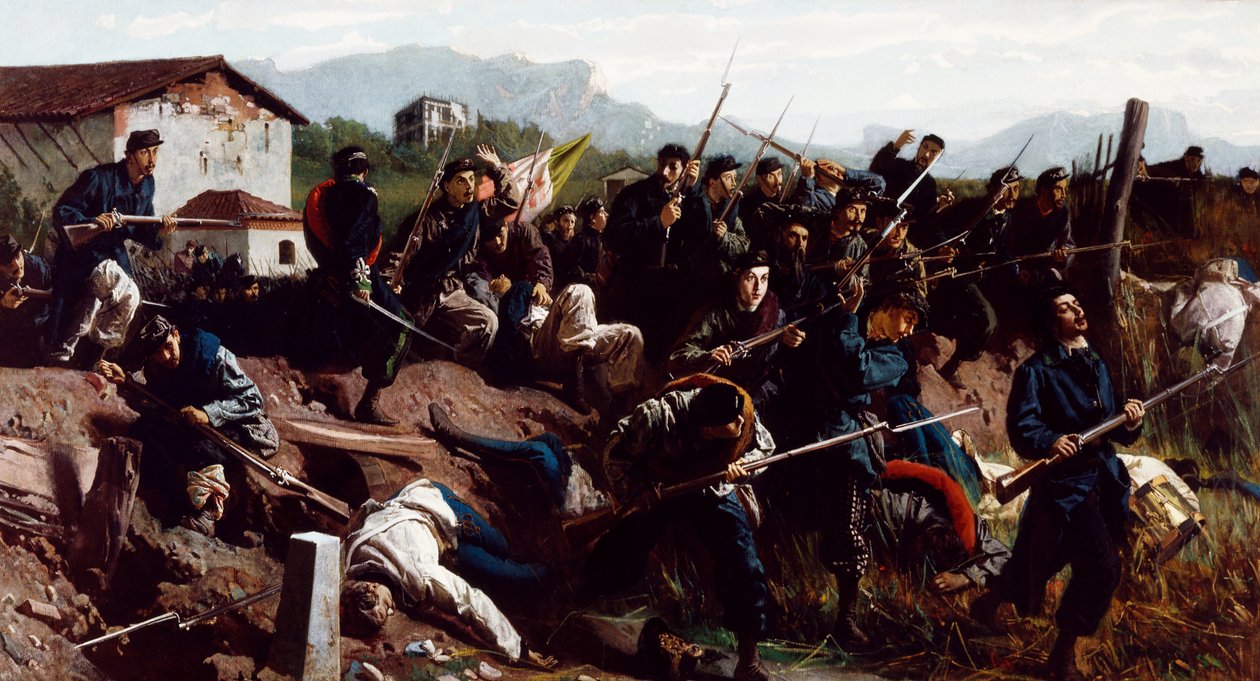 A Batalha de Varese, c.1862 (óleo sobre tela) de Federico Faruffini