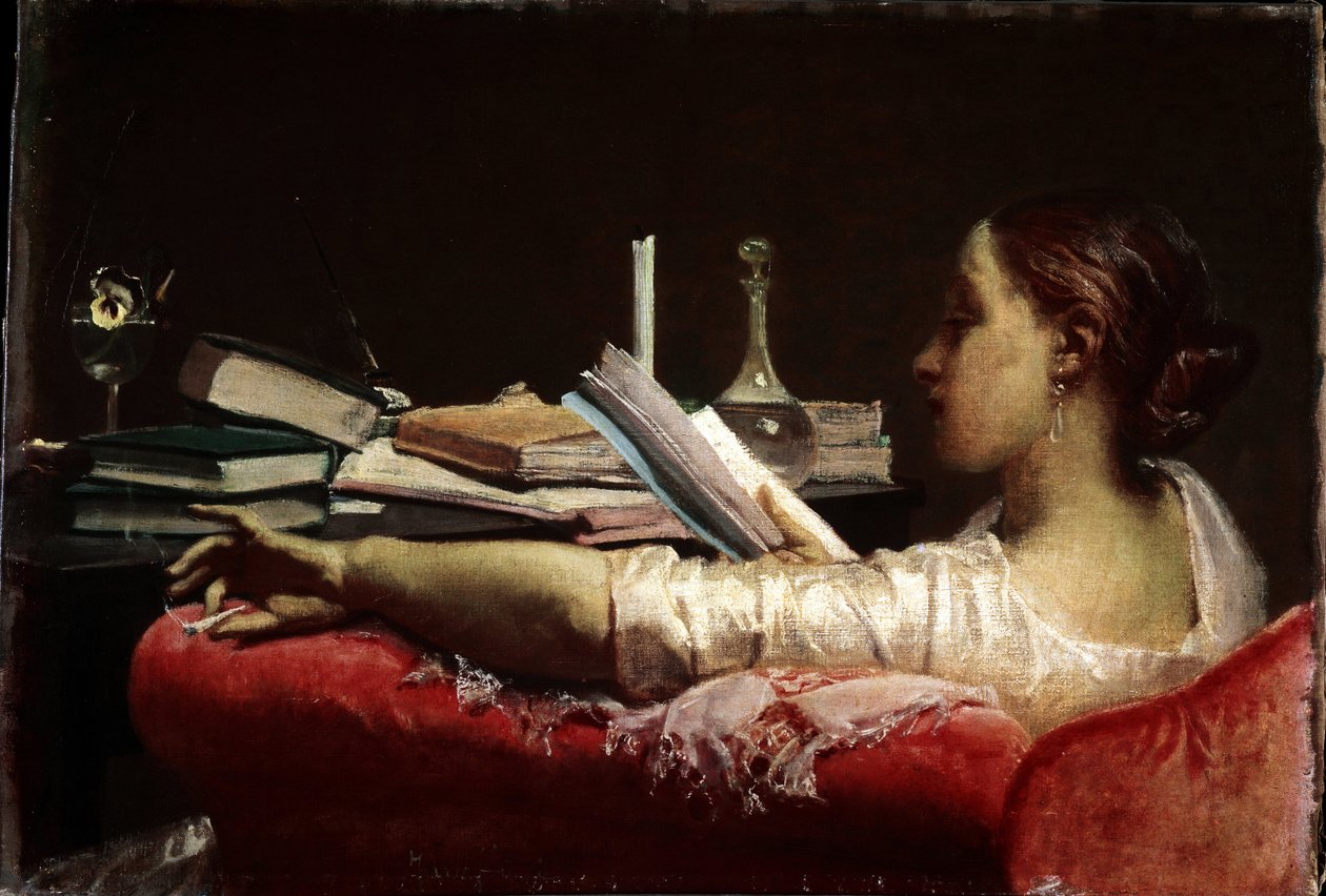 O leitor (óleo sobre tela de Federico Faruffini