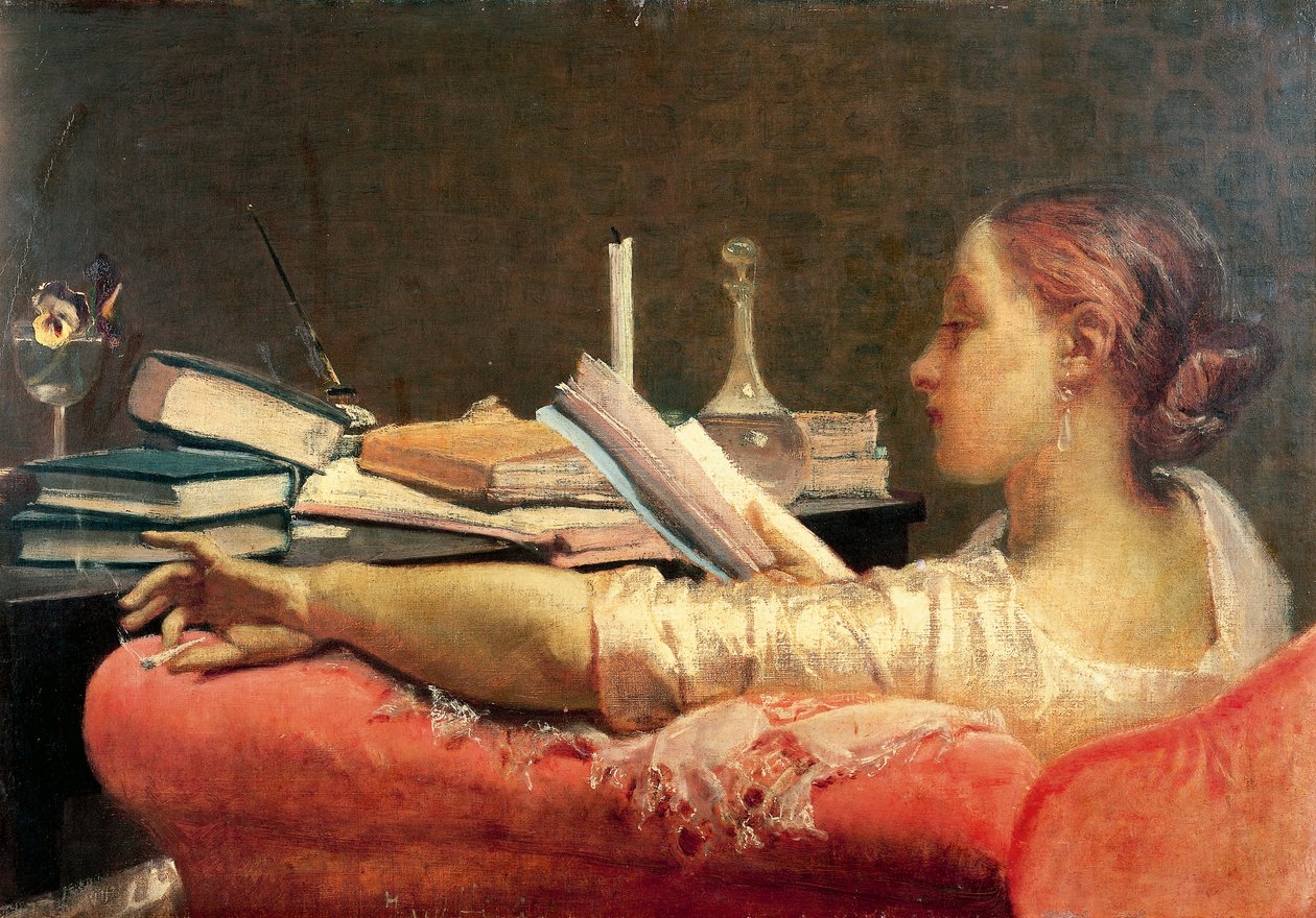 O leitor por Federico Faruffini (1831-1869), óleo sobre tela, 405 cm x59 de Federico Faruffini