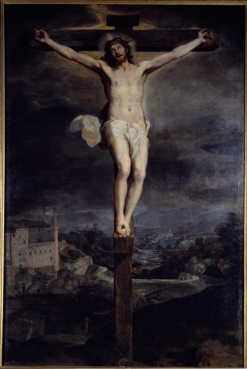 Cristo na Cruz Pintura de Federico Barocci (Baroccio) (1526/35-1612) chamado The Baroche 1604 Sun. 3,74x2,46 m Madrid, Museu do Prado de Federico Fiori Barocci or Baroccio