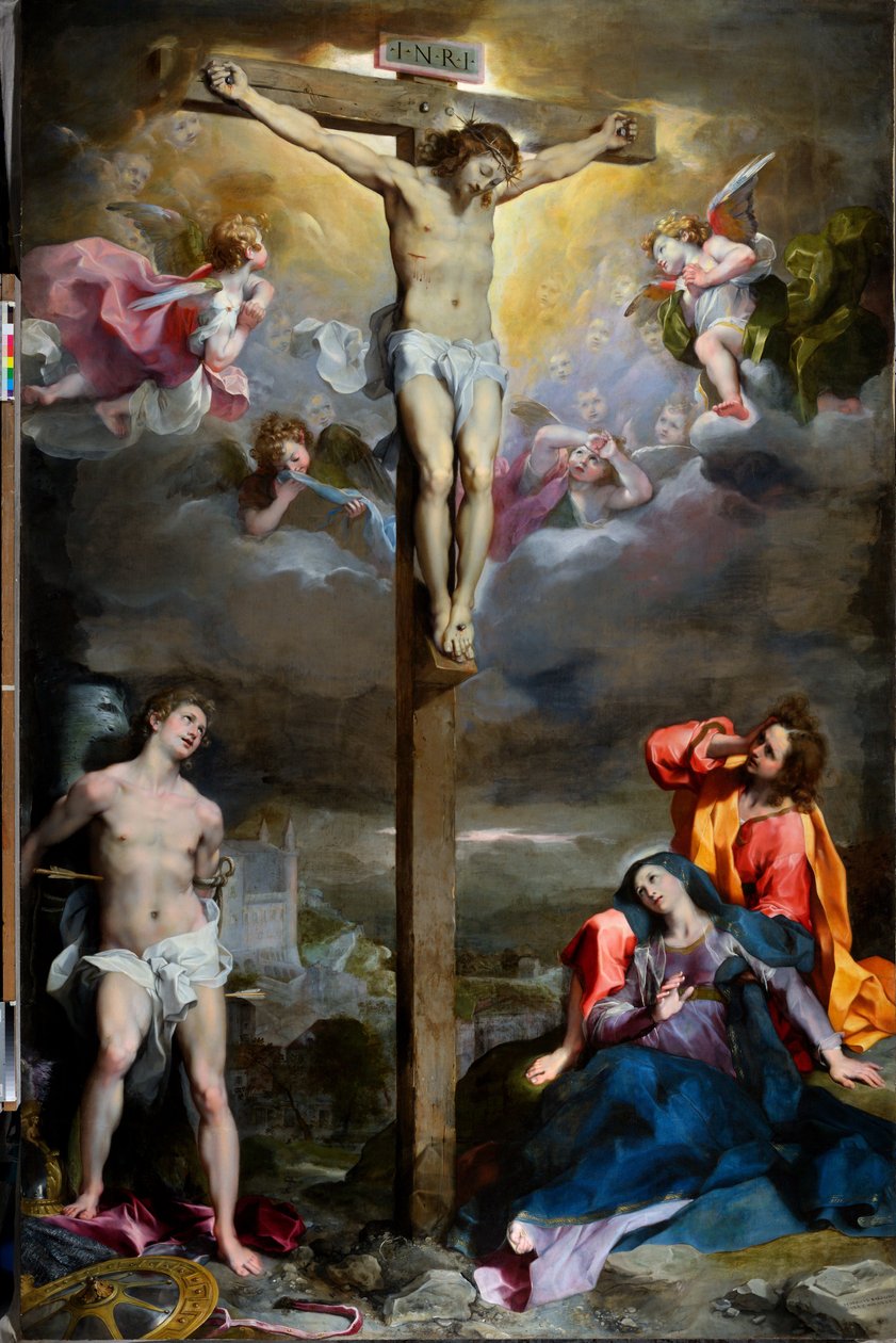 Crucificação de Cristo com Nossa Senhora, São João Evangelista e São Sebastião de Federico Fiori Barocci or Baroccio
