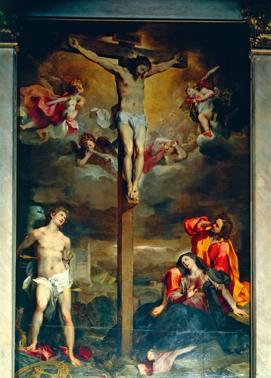 Crucificação com a Virgem e os Santos de Federico Fiori Barocci or Baroccio
