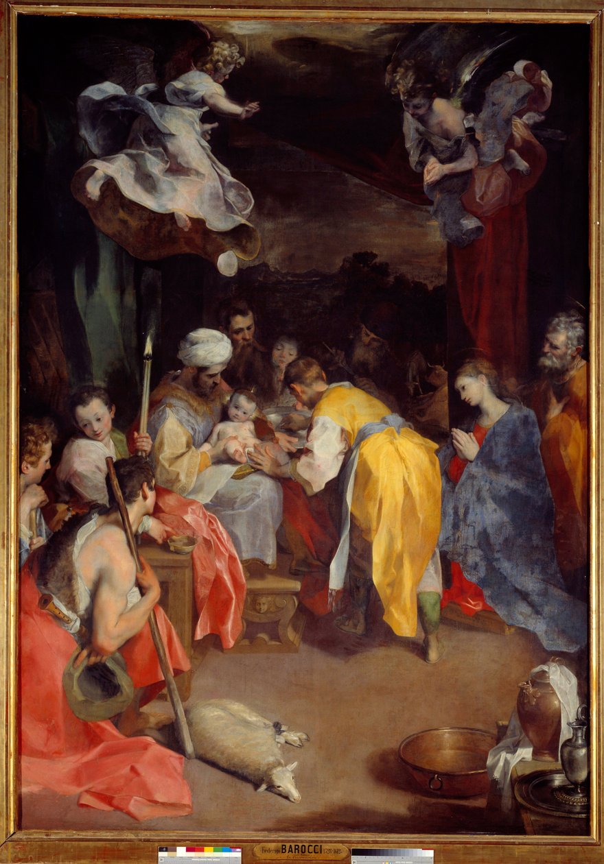 A Circuncisão de Jesus Pintura de Federico Barocci (1526/35-1612) conhecido como Le Baroche Dim. 3,5x2,5 m de Federico Fiori Barocci or Baroccio