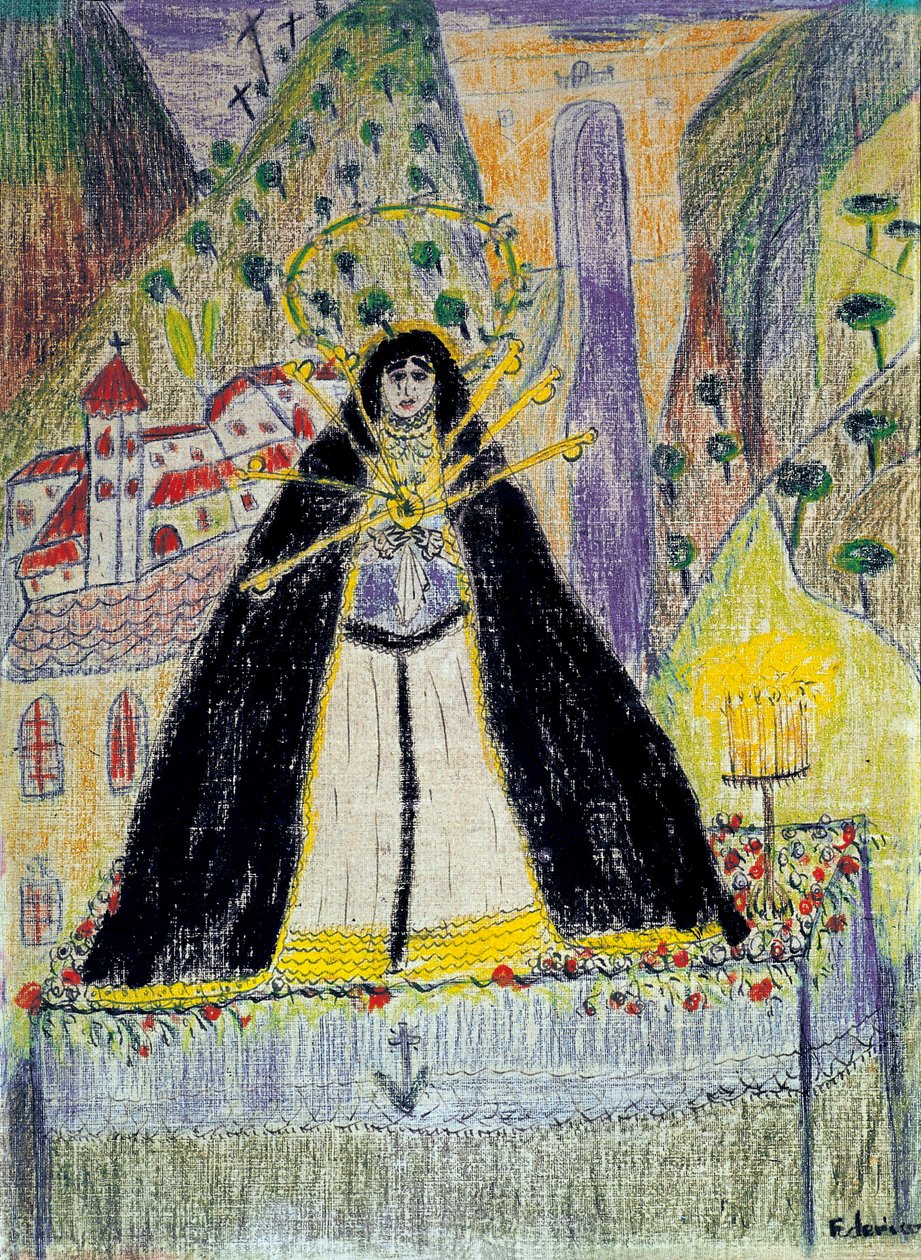 Desenho para "A virgem com sete punhais" (Virgen de los siete dolores), século XX de Federico Garcia Lorca