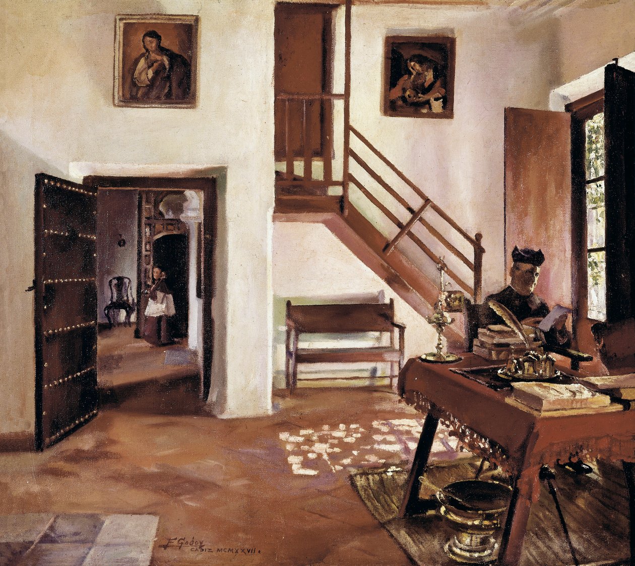 Interior do convento dos Capuchinhos (Pintura de Federico Godoy y Castro