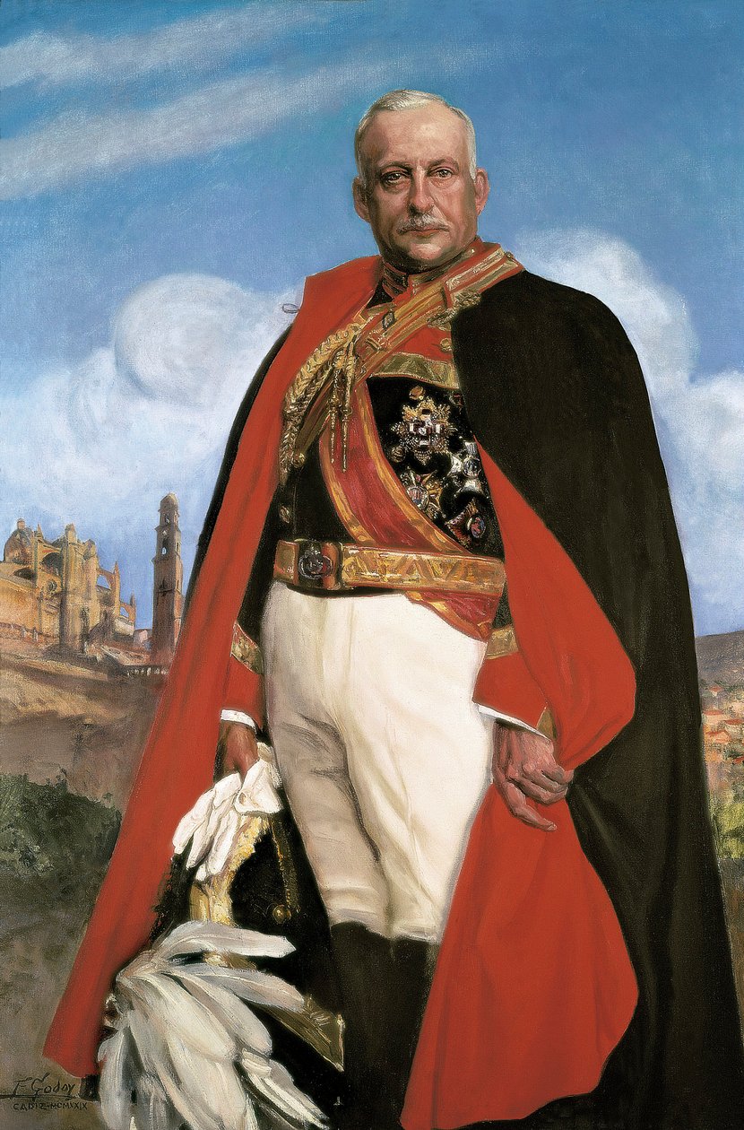 Retrato de Miguel Primo de Rivera (1870-1930), político militar espanhol e ditador entre 1923 e 1930, século XX (petróleo sobre tela) de Federico Godoy y Castro