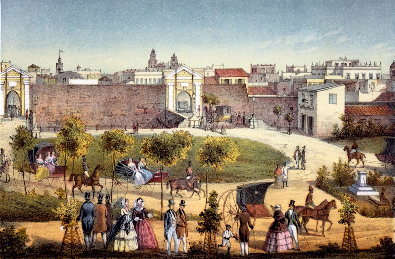 As portas de Monseratte, Havana, Cuba, 1840 de Federico Mialhe