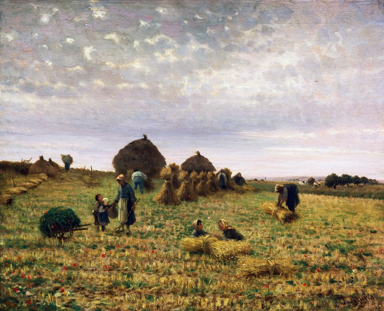 Colheita, pintura de Federico Rossano (1835-1912), óleo sobre tela, 65x80 cm de Federico Rossano