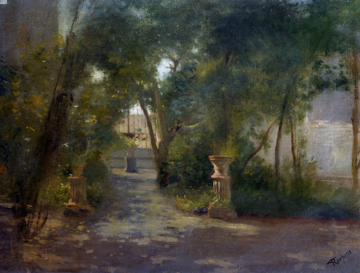 Moradia em Portici, pintura de Federico Rossano (1835-1912) de Federico Rossano