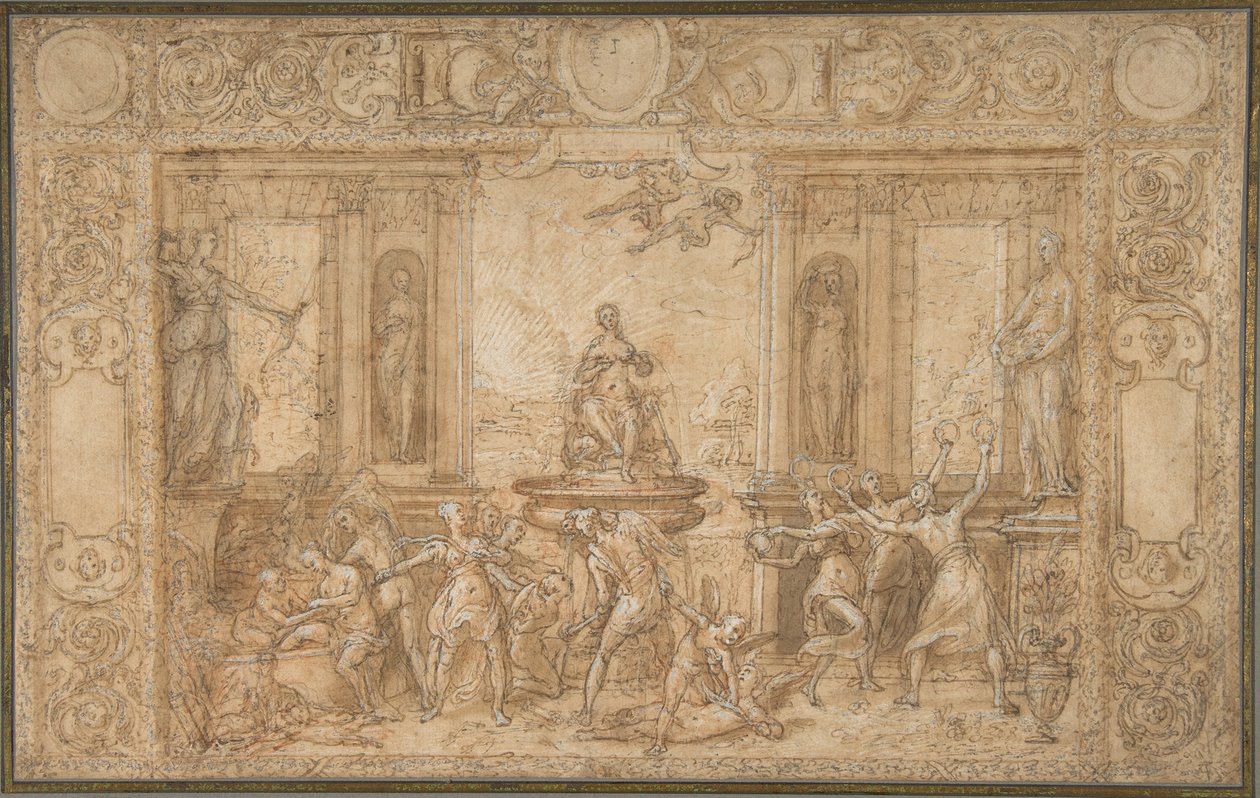 Estudo para a alegoria da primavera, 1579. de Federico Zuccaro