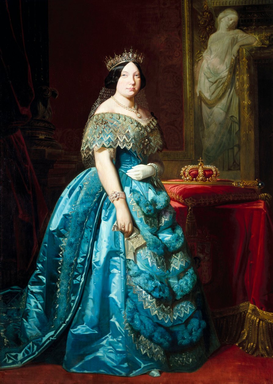 Retrato de Isabella II Rainha de Espanha (Isabella de Bourbon ou Isabel de Borbon de Federico de Madrazo y Kuntz
