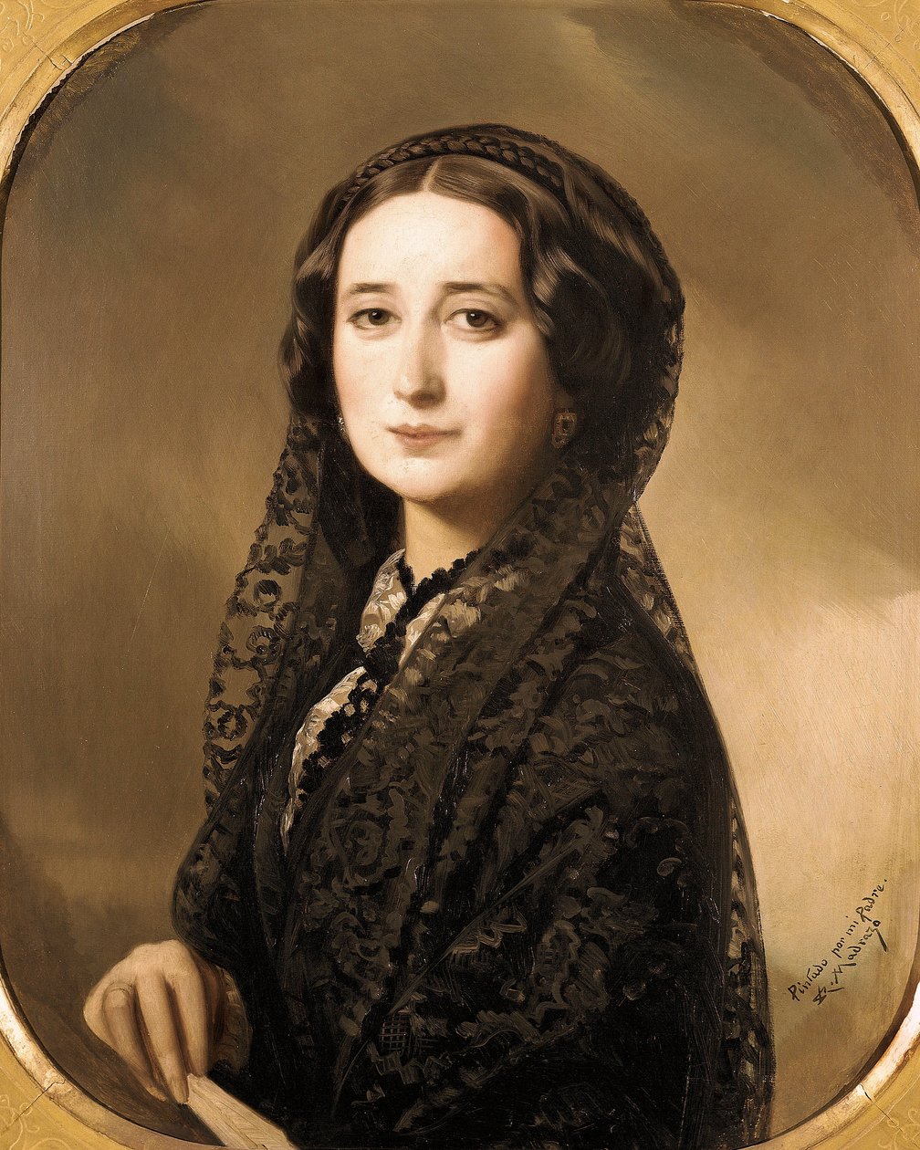 "Retrato da poetisa espanhola Carolina Coronado (1823-1911)" (pintura) de Federico de Madrazo y Kuntz