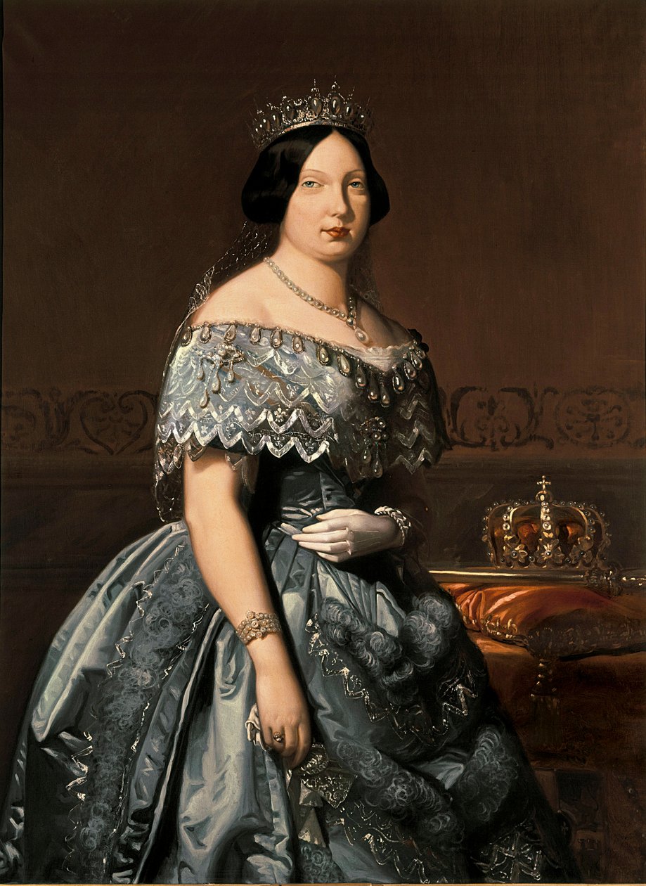 Rainha Isabel II de Espanha, pintura de Federico Madrazo de Federico de Madrazo y Kuntz