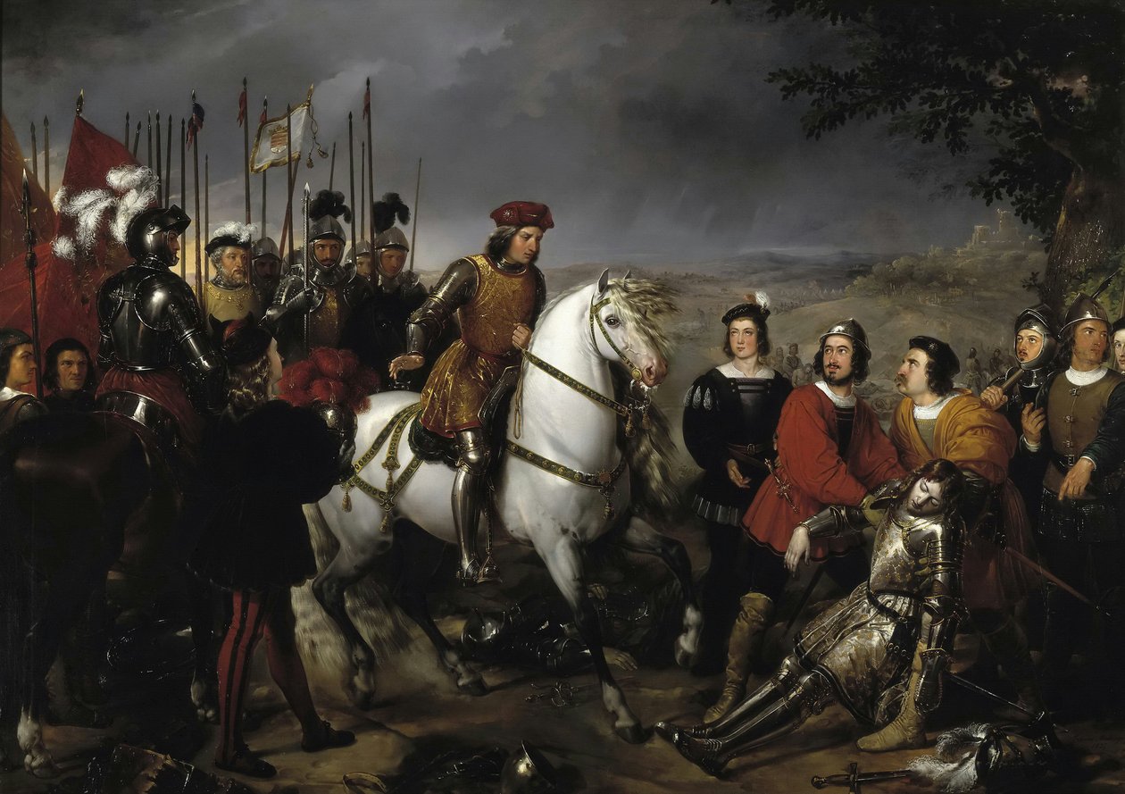 Espanhol: El Gran Capitán recorriendo el campo de la batalla de Ceriñola Gonzalo Fernández de Córdoba at the Battle of Cerignola
 ou espanhol: El Gran Capitán después de la batalla de Ceriñola encuentra el cadáver de Luis de Armagnac Gonzalo Fernández de C de Federico de Madrazo y Kuntz
