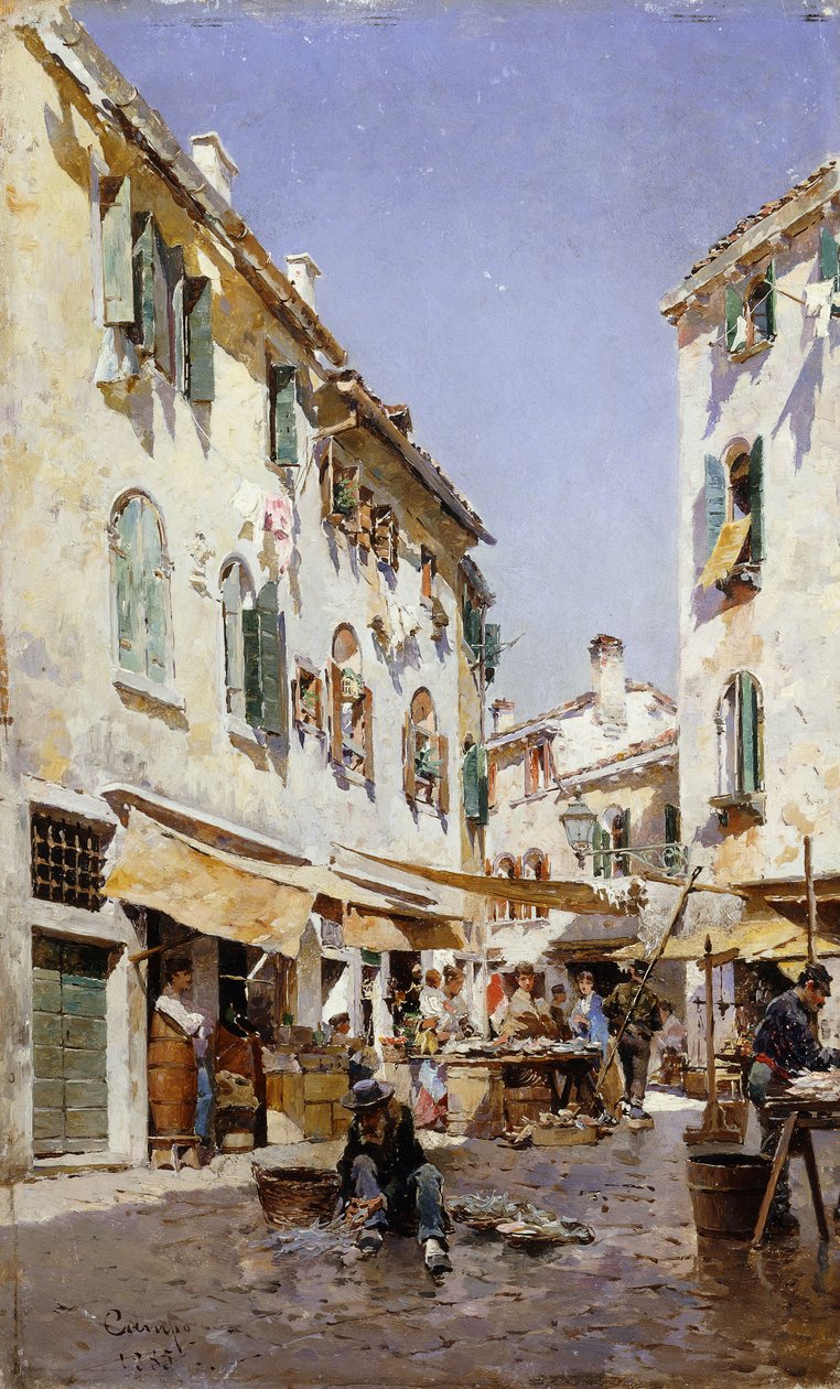 Uma cena de rua, 1885 de Federico del Campo