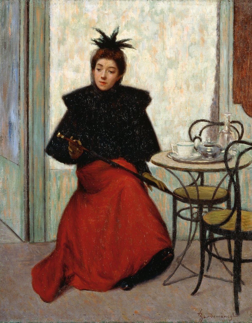 No café, por Federico Zandomeneghi (1841-1917), óleo sobre tela, 41x33 cm de Federigo Zandomeneghi