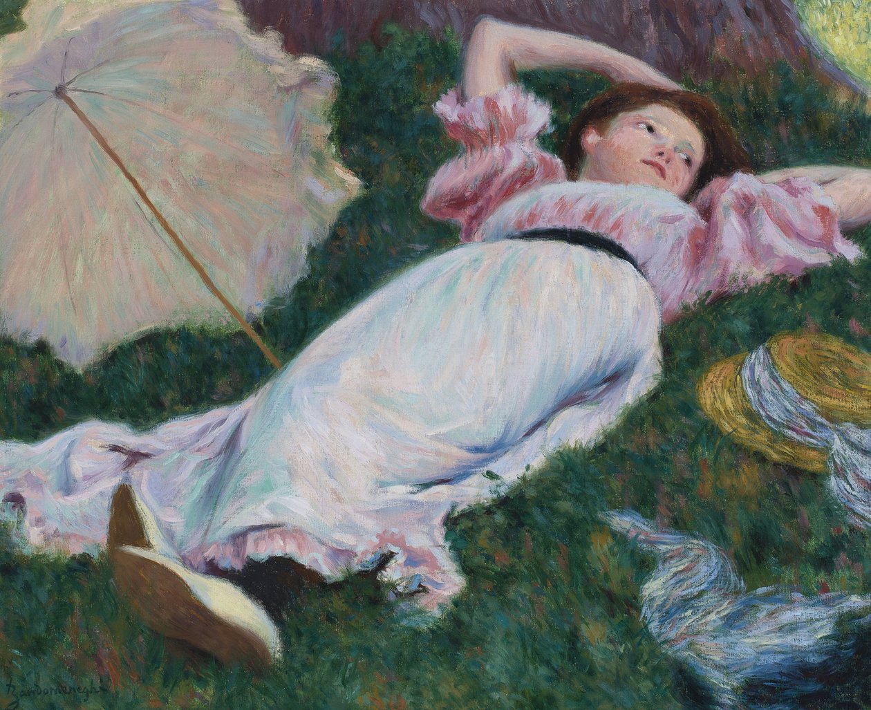 Impressionismo : Mulher reclinada par Zandomeneghi, Federico (1841-1917), c. 1890. Óleo sobre tela, 50x60. Coleção Particular de Federigo Zandomeneghi