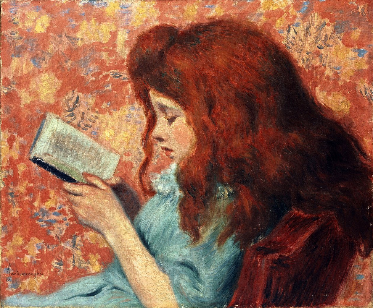 Menina de Cabelo Vermelho - Federico Zandomeneghi (1841-1917). Óleo sobre tela Dimensão : 38,8x46,3 cm Colecção Privada de Federigo Zandomeneghi