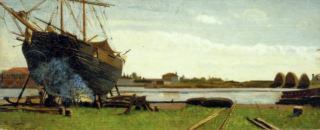 Navio no cais de Federigo Zandomeneghi