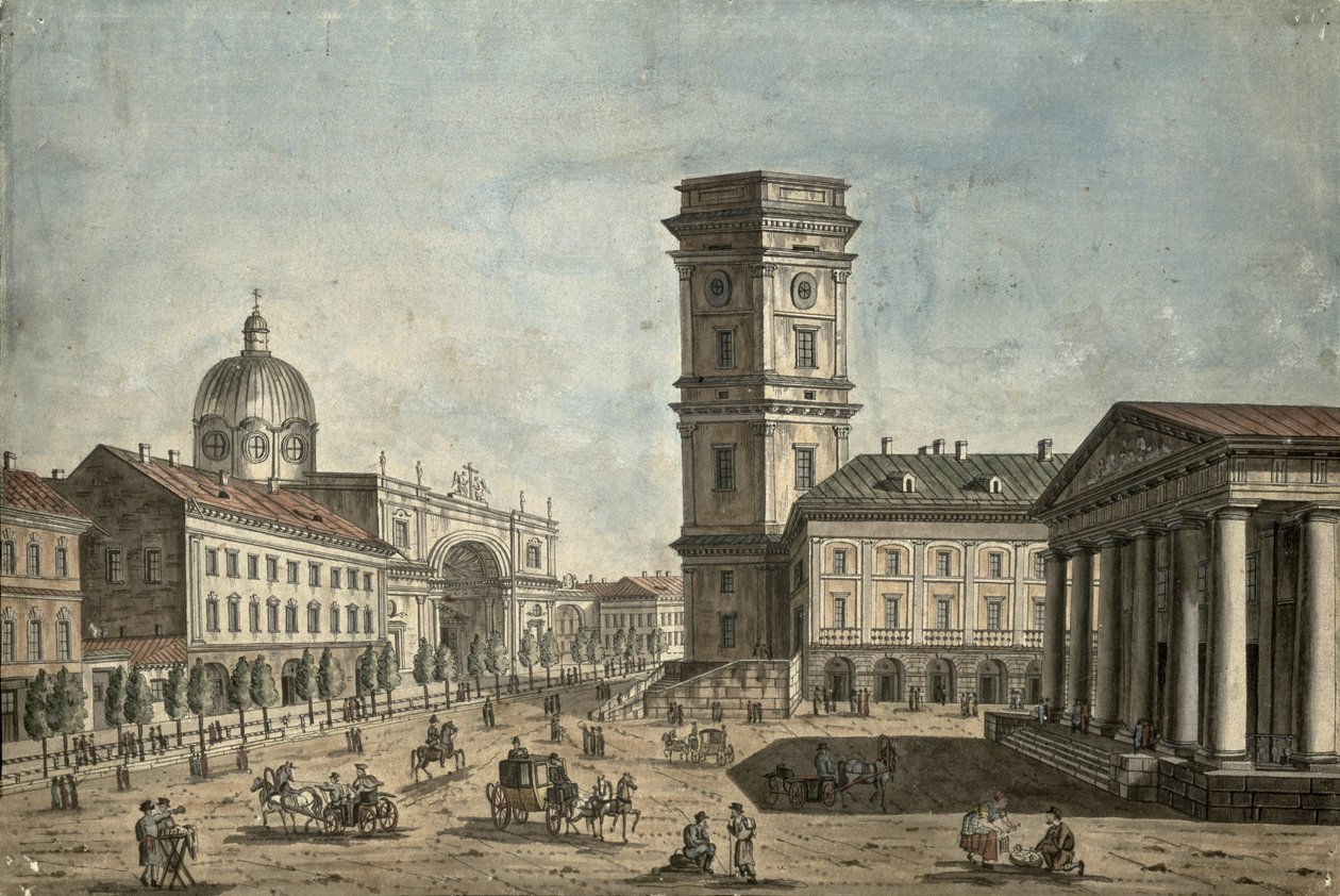 Vista de Nevsky Prospekt, São Petersburgo, 1810 de Fedor Aleksandrovich Vasiliev