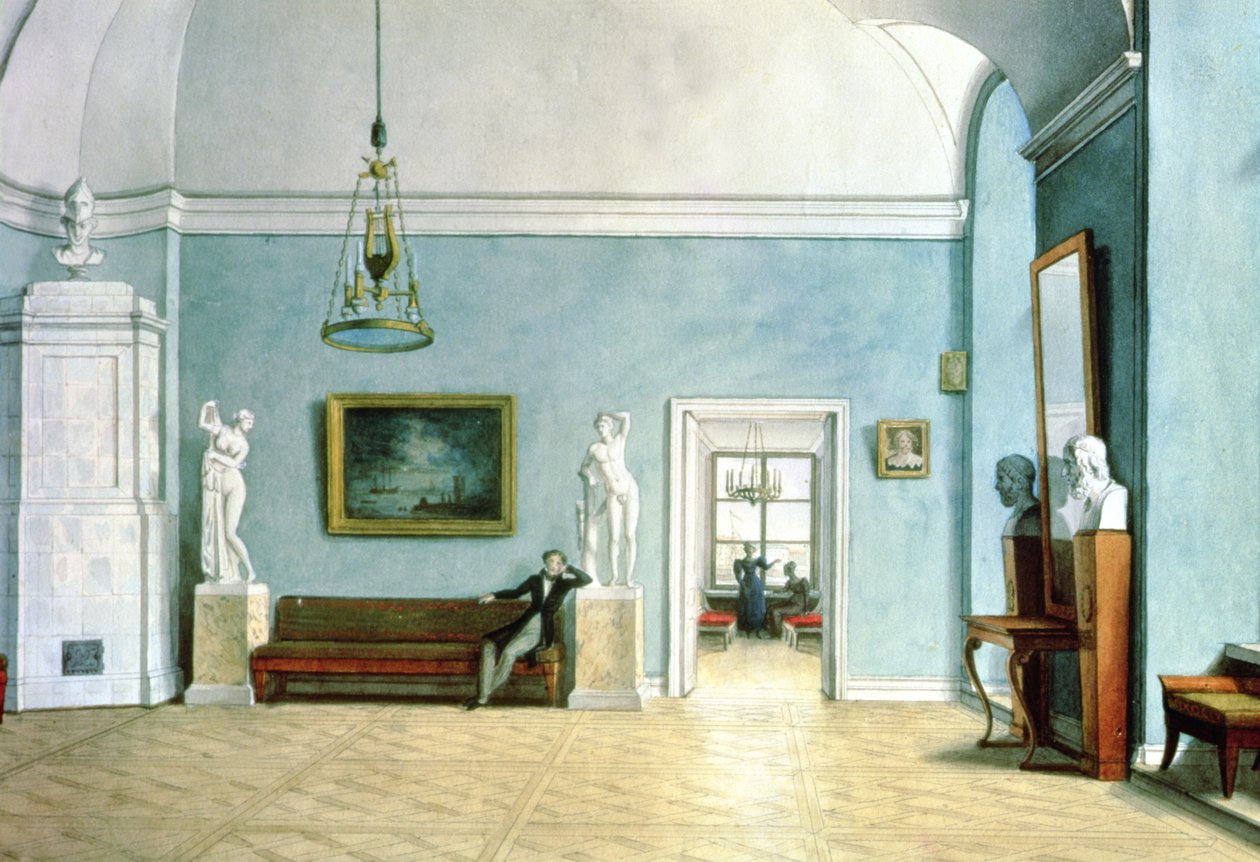 Interior neoclássico, c.1820 de Fedor Petrovich Tolstoy
