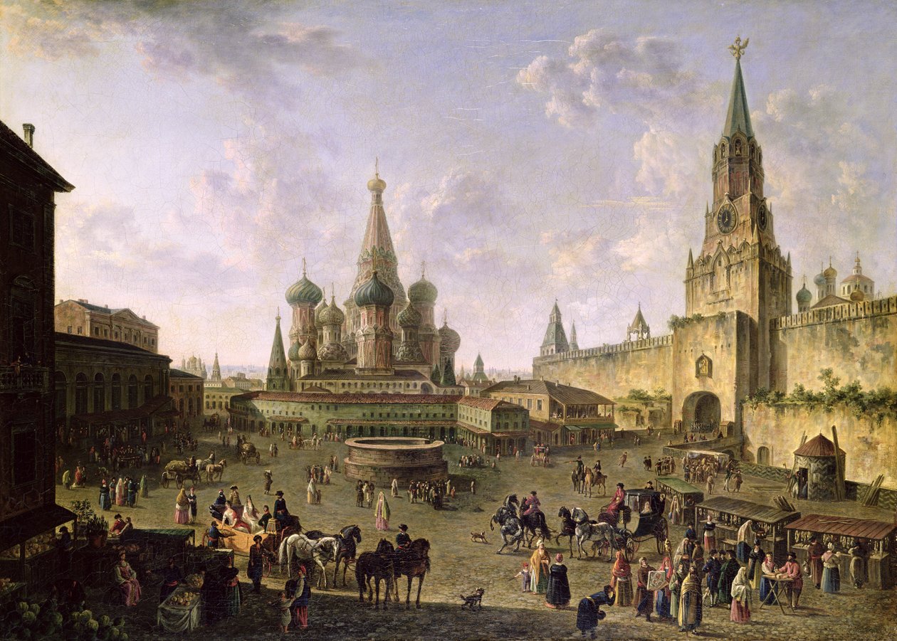 Praça Vermelha, Moscou, 1801 de Fedor Yakovlevich Alekseev
