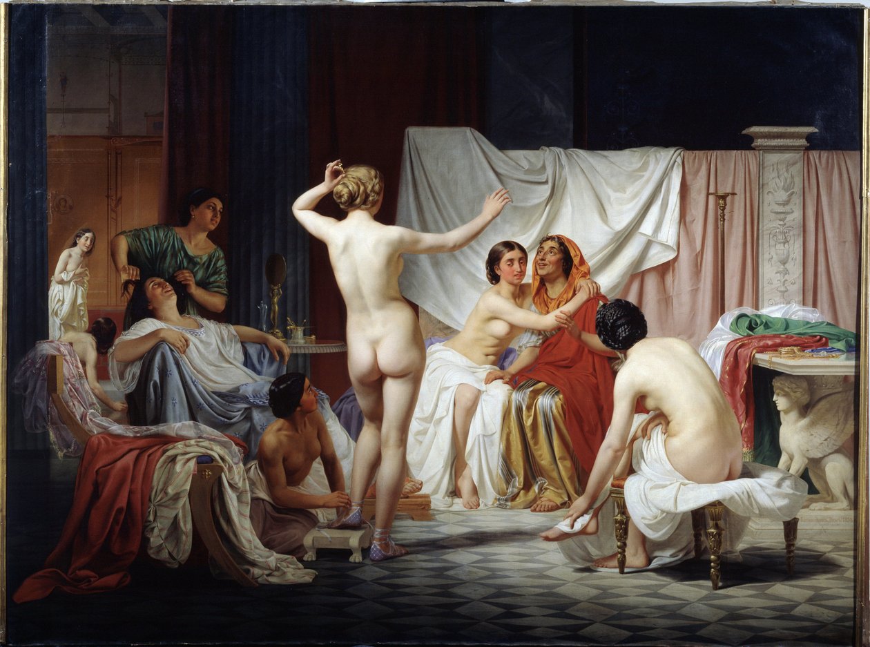 Os Banhos Romanos. Pintura de Feodor Andreyevich Bronnikov (1827-1902). Óleo sobre tela de Fedor Andreevich Bronnikov