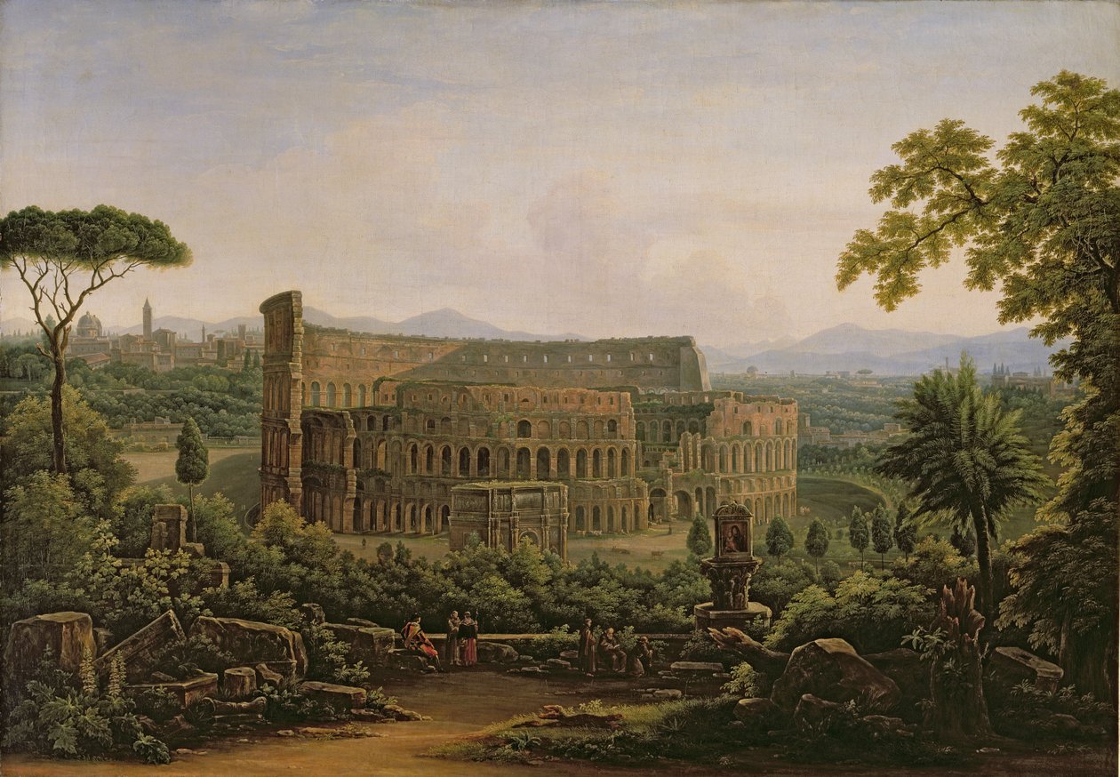 Vista do Coliseu do Monte Palatino, Roma, 1816 de Fedor Mikhailovich Matveev