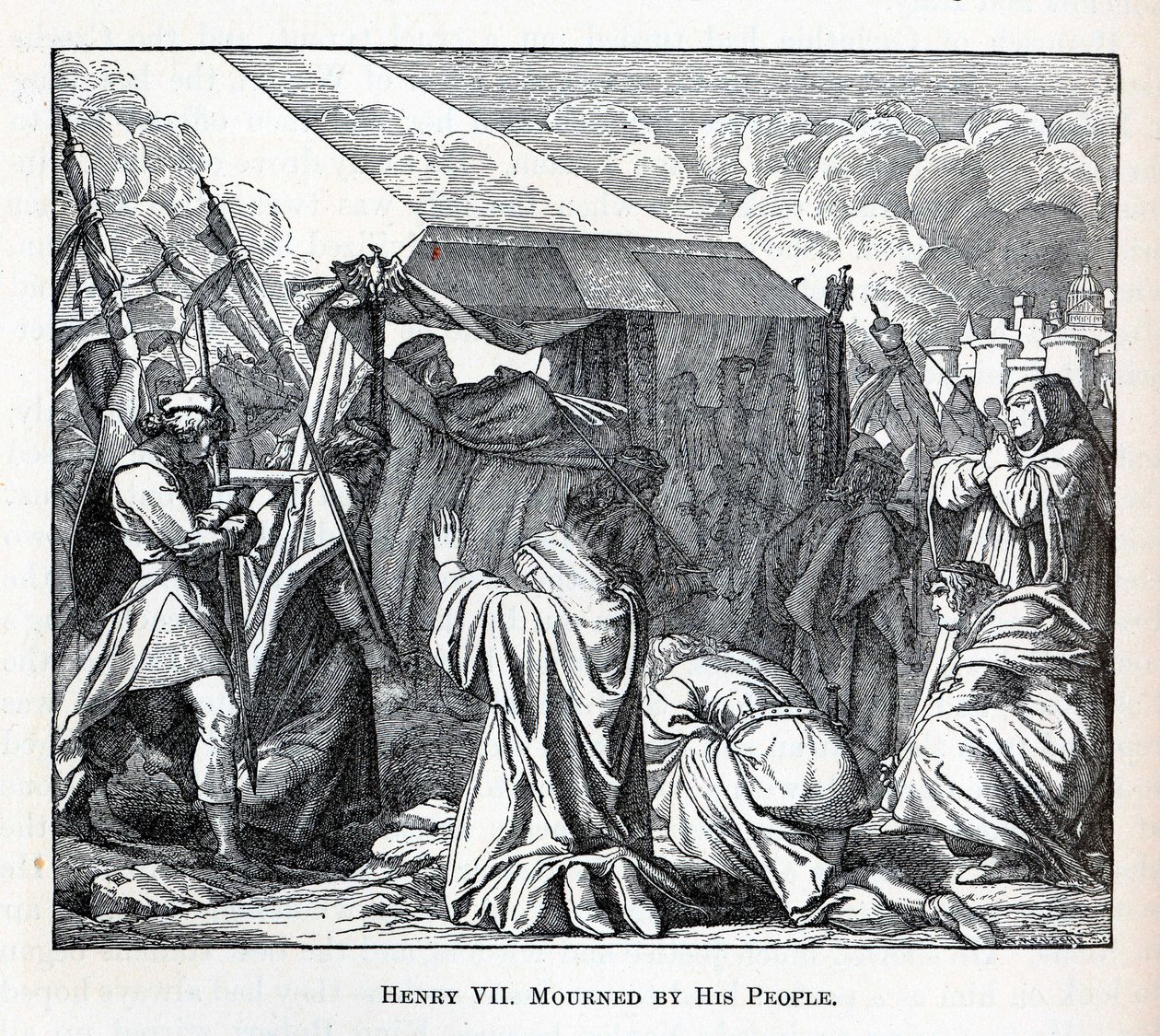 Henrique VII lamentado por seu povo, 1882 de Fedor Reusche