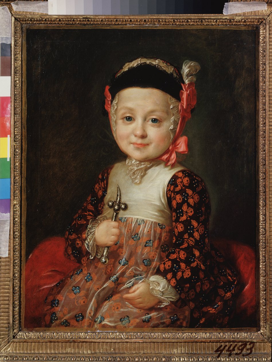 Retrato de Alexei Grigorievitch Bobrinski (1762-1813) quando criança. (filho ilegítimo de Catarina II de Fedor Stepanovich Rokotov