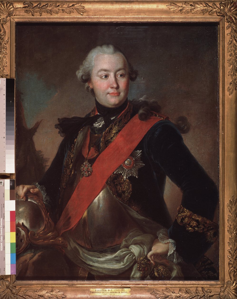 Retrato do líder militar e político, favorito da Imperatriz Catarina II (1729-1796), Conde Grigori Orlov (ou Orloff) de Fedor Stepanovich Rokotov