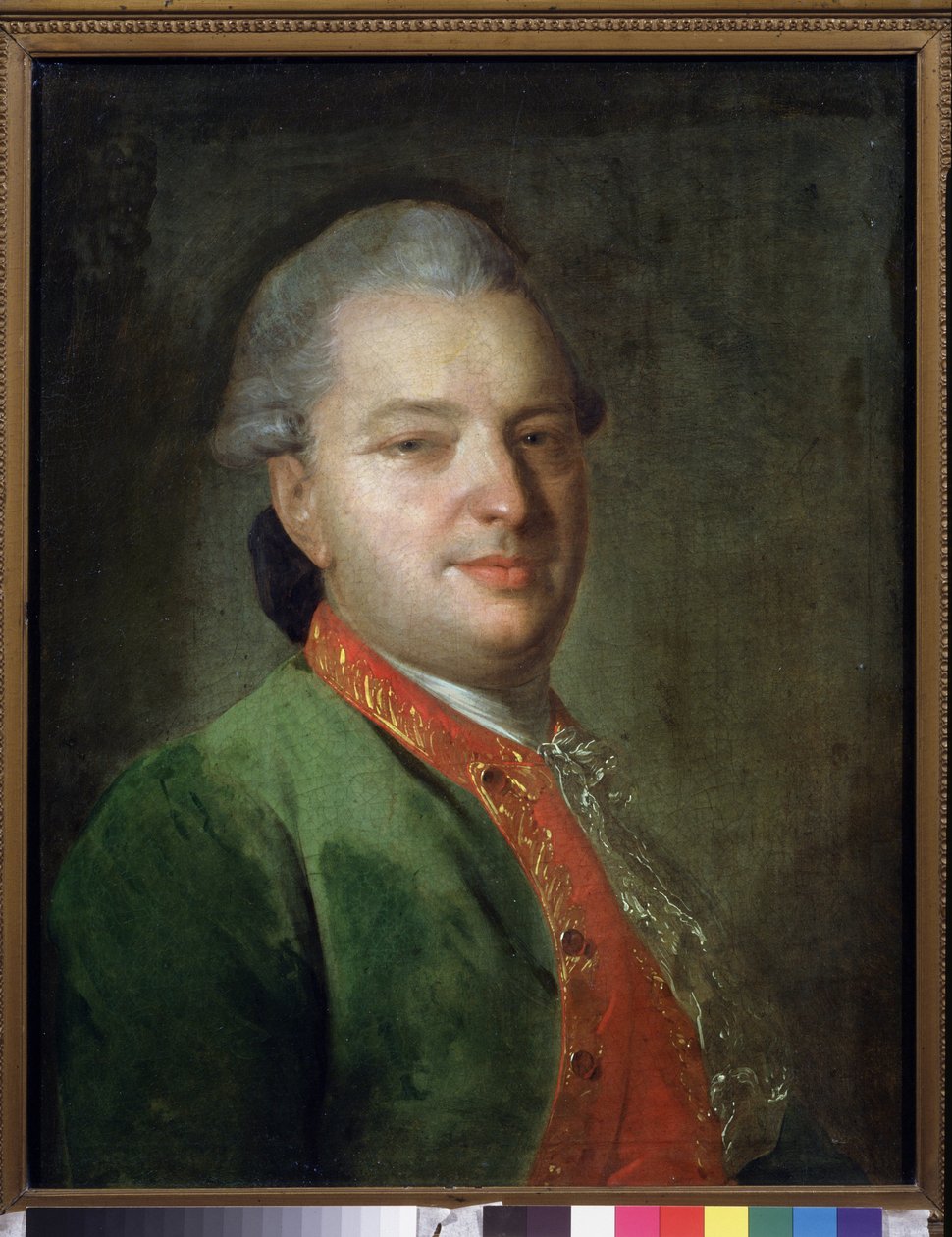 Retrato do poeta Vasily Maikov (1728-1778). Pintura de Fyodor (Fedor ou Fiodor) Stepanovich Rokotov (1735-1808), óleo sobre tela, final de 1760. Arte russa do século XVIII. Galeria Estatal Tretyakov, Moscou. de Fedor Stepanovich Rokotov