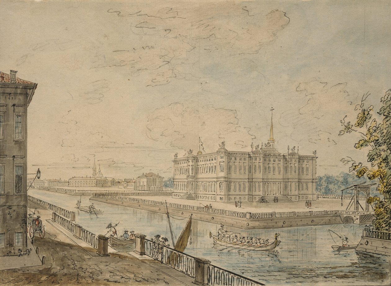 Vista do Palácio Michael em São Petersburgo, 1799-1800 de Fedor Yakovlevich Alekseev