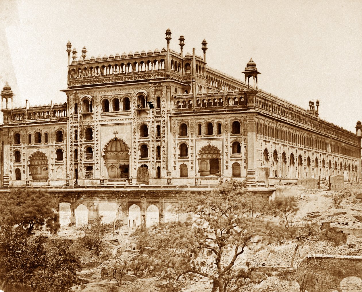 Exterior, de, Asoph-ou, Dowlahs, Emambara, e, chãos, Lucknow de Felice Beato