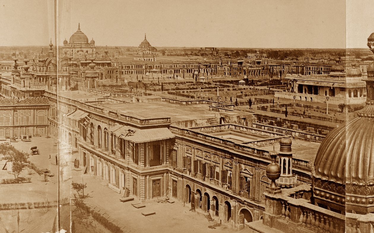 Vista panorâmica dos pátios da residência, Lucknow de Felice Beato