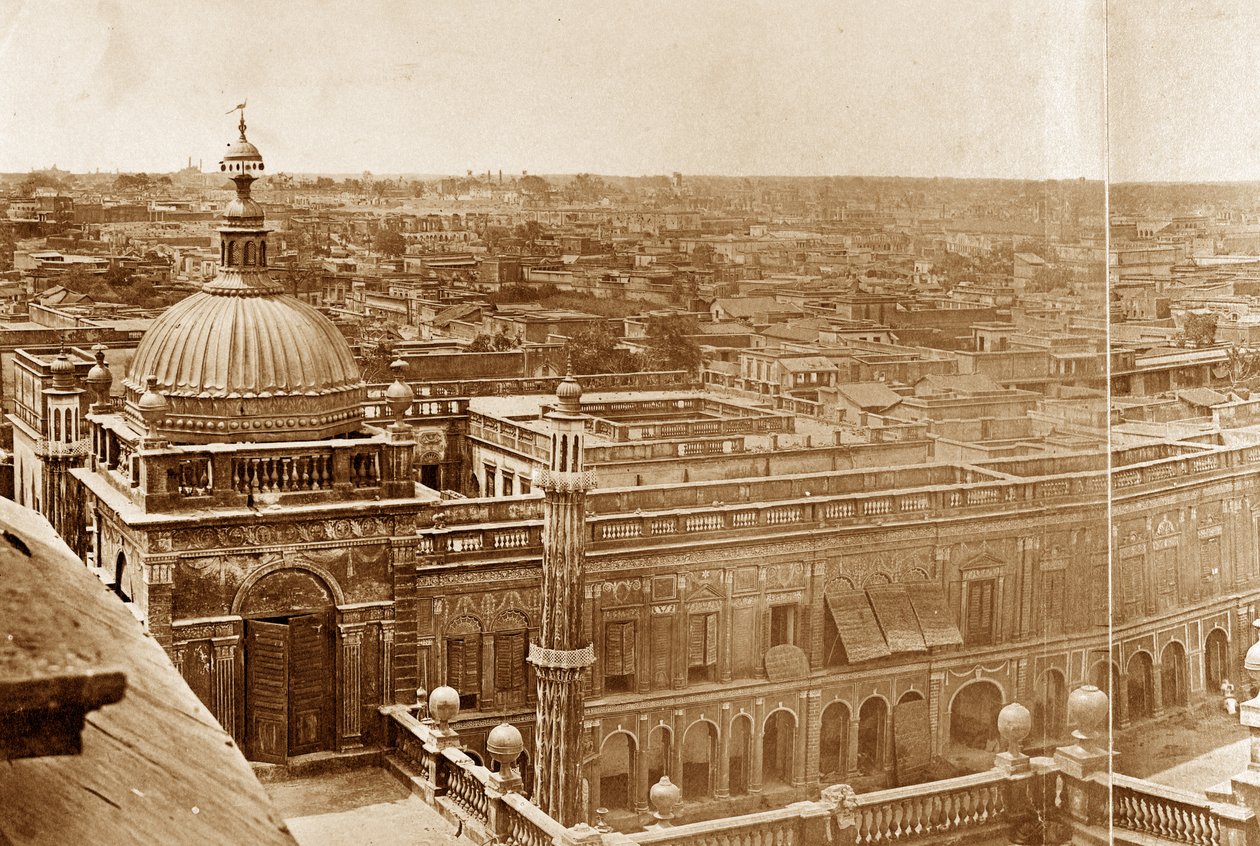 Vista panorâmica dos pátios da residência, Lucknow de Felice Beato