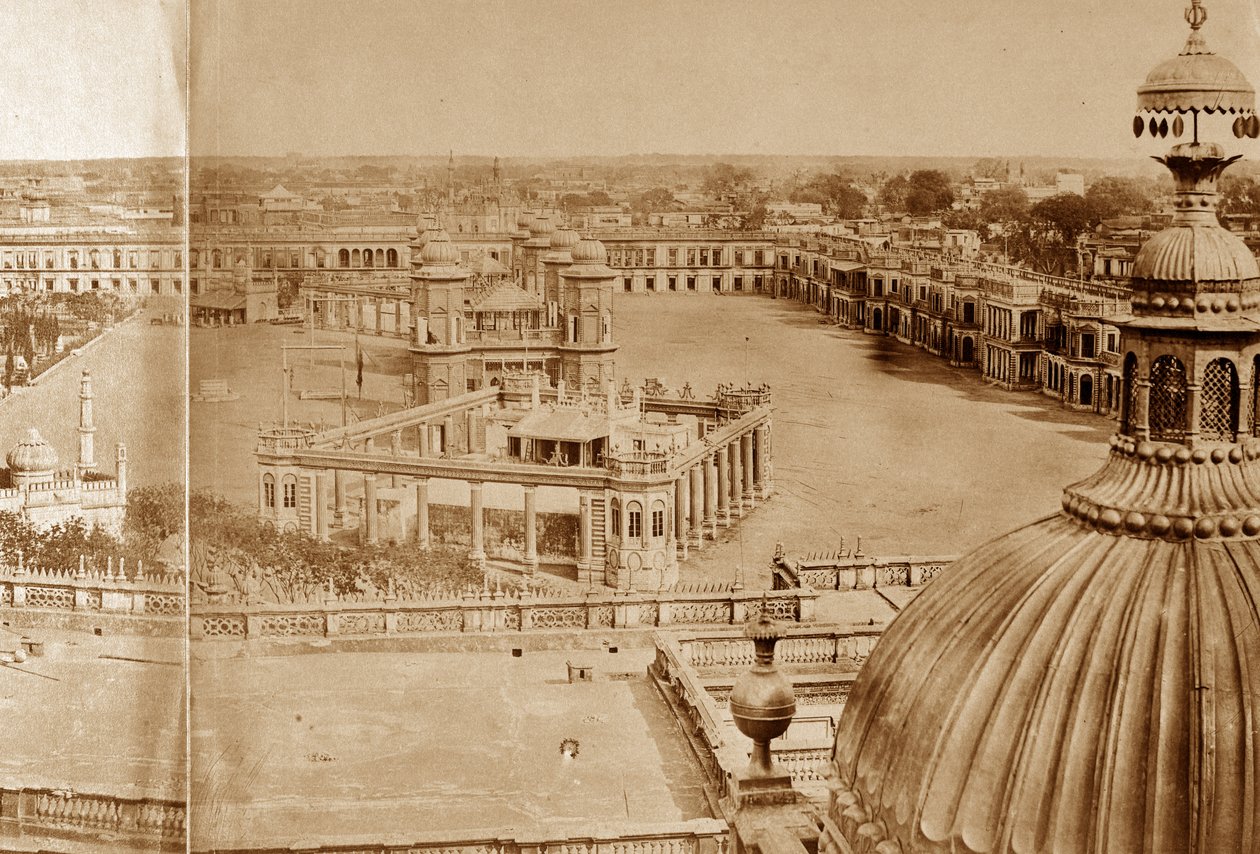 Vista panorâmica dos pátios da residência, Lucknow de Felice Beato